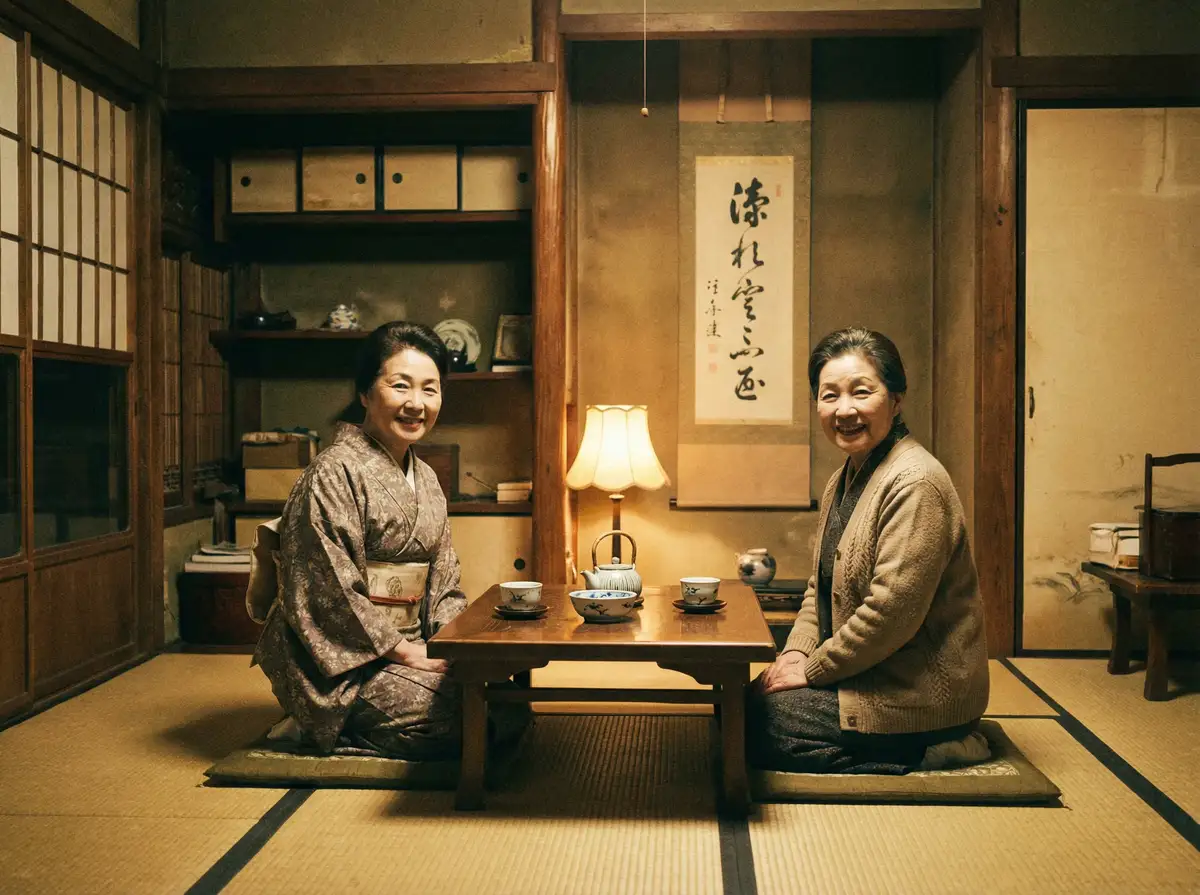 两位优雅的 森日向子-最新作品|高清视频|森日向子官网 在日式茶室中品茶交谈
